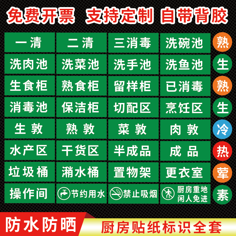 一清二洗三消毒标识牌