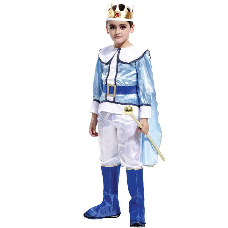 万圣节cosplay服装阿拉伯王子演出服披风 男 儿童白马王子表演服