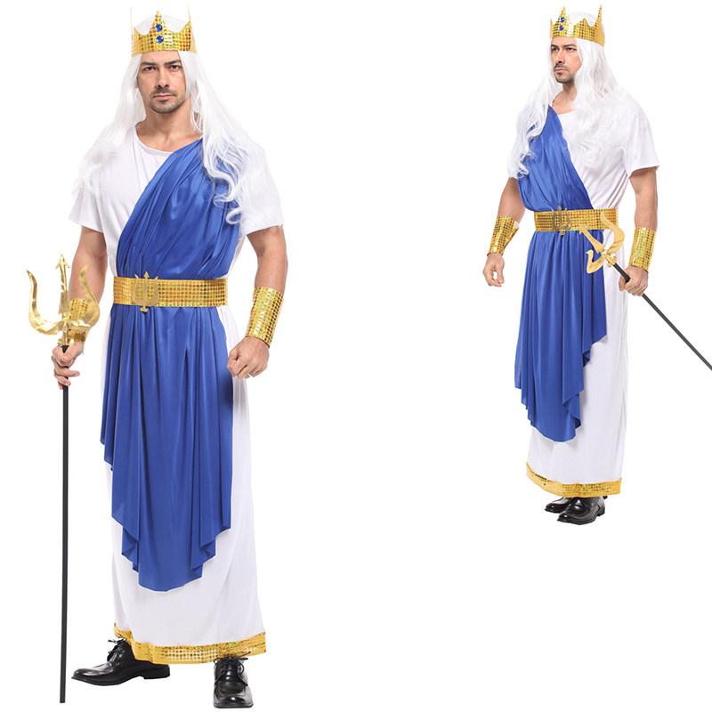 万圣节儿童服装cos三叉戟武士化妆舞会埃及法老海神波塞顿演出服