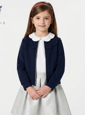 Jacadi法国亚卡迪女童抓绒外套2025秋冬新品加厚开衫卫衣2041426