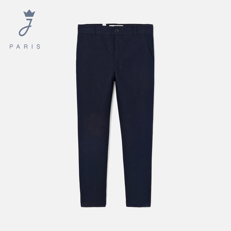 Jacadi亚卡迪男大童棉质混纺直筒休闲裤25秋款法式长裤2025715