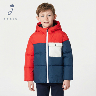 Jacadi亚卡迪男童连帽羽绒服冬季新款加厚保暖羽绒外套潮2040589
