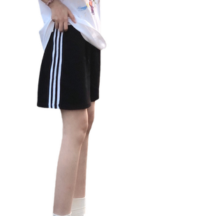 运动短裤女2026年夏五分裤直筒外穿宽松高腰休闲纯棉阔腿学生中裤