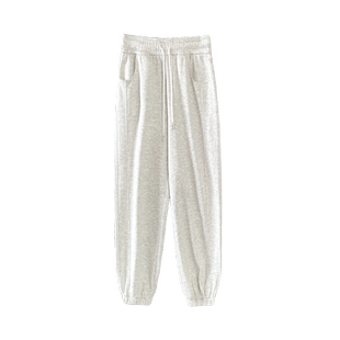 运动裤女裤子春秋冬2026新款小个子束脚高腰显瘦休闲白色加绒卫裤