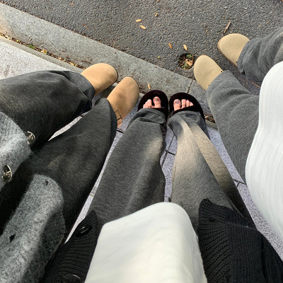 深灰色糯米裤女春秋2025新款