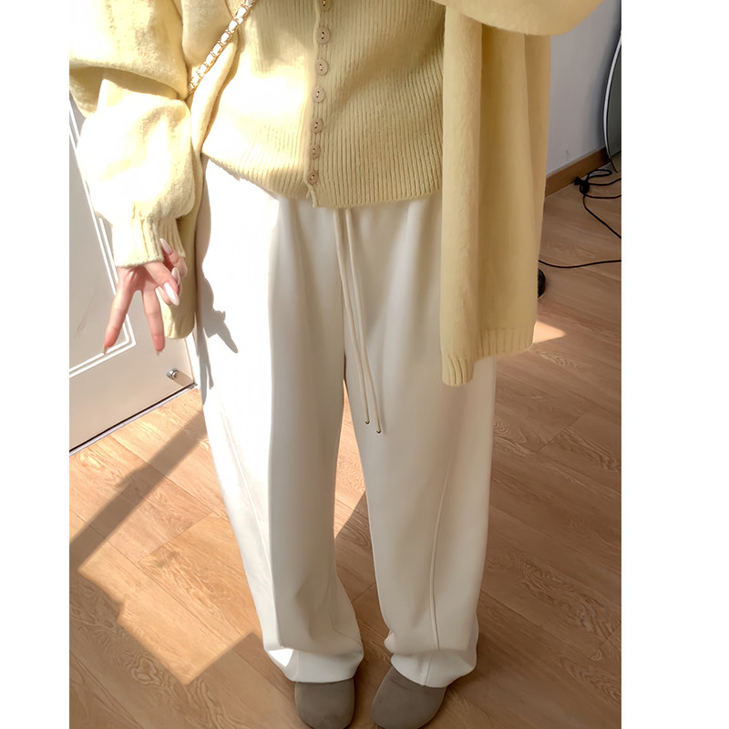 白色弯刀裤女春秋季2025新款