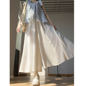 白色裙裤 小个子百褶半身裙 高腰a字休闲直筒阔腿裤 女2025新款 夏季