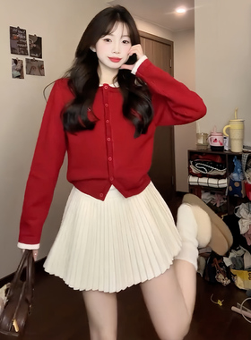 白色风琴百褶裙女2025冬季新款小个子高腰休闲显瘦a字半身裙短裙