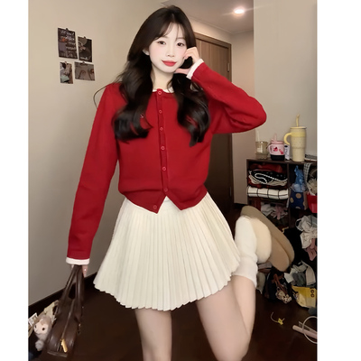 白色风琴百褶裙女2025春季新款