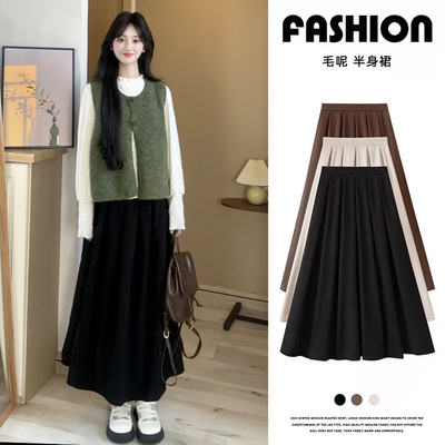 黑色百褶裙女春秋季2025新款