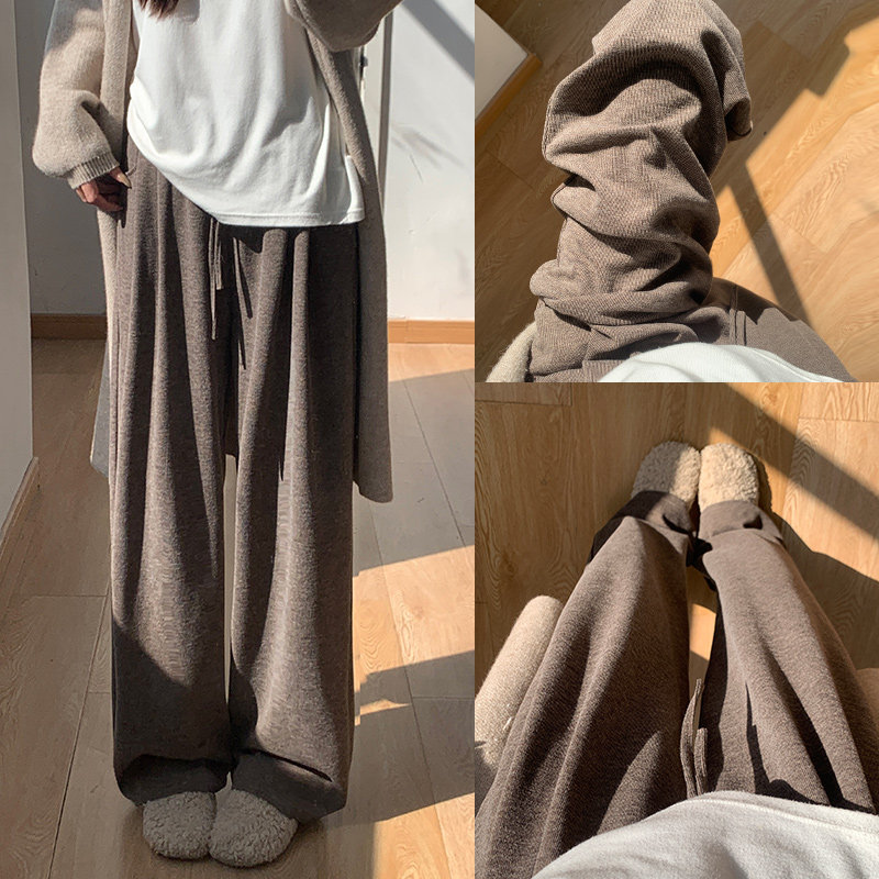 咖色糯米裤女秋冬2025新款