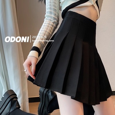 百褶裙女高腰显瘦a字短裙半身裙