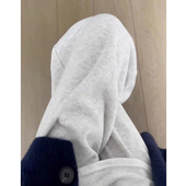 休闲加绒卫裤 灰色运动裤 美式 春秋冬高腰垂感直筒阔腿裤 女2026新款