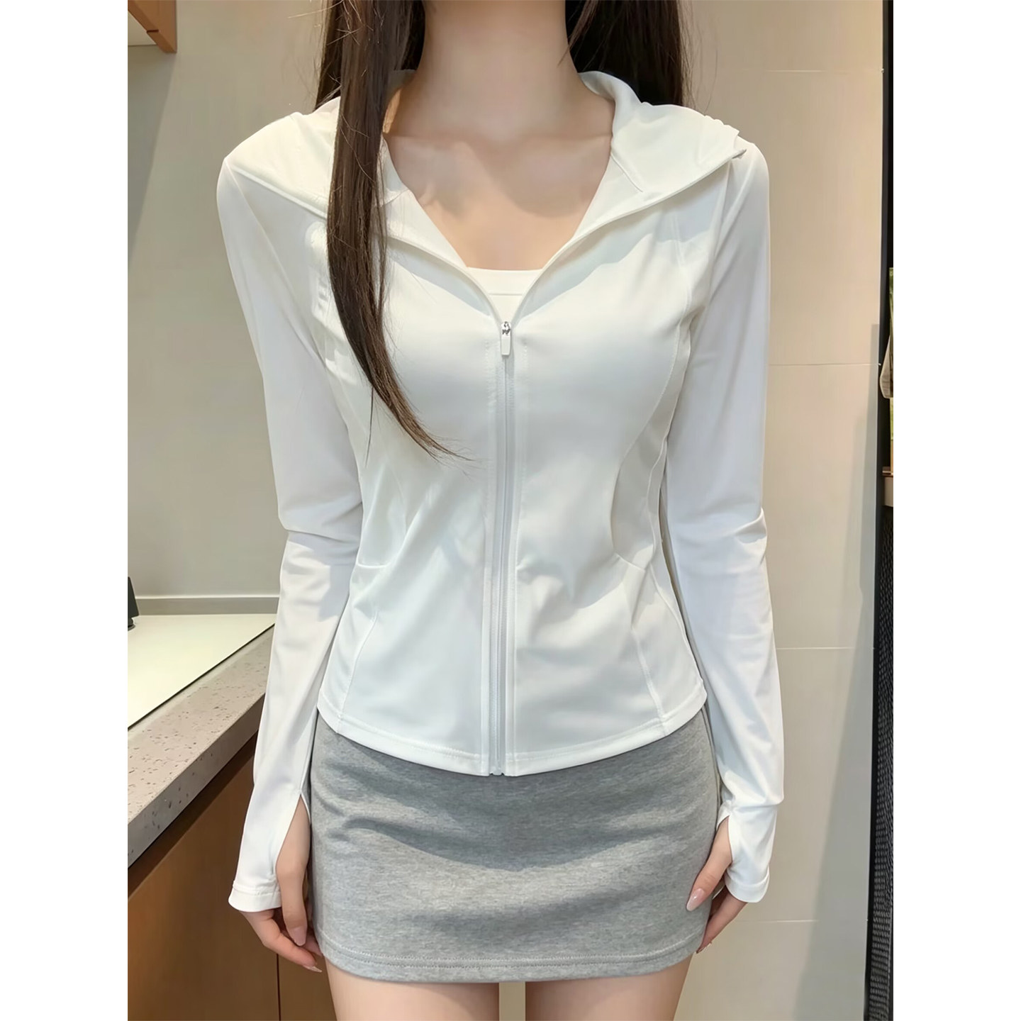 冰丝透气连帽防晒外套女夏薄款图片