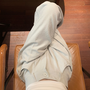 高腰显瘦小个子垂感休闲奶芙阔腿裤 女春秋2026新款 裤 灰色山本西装