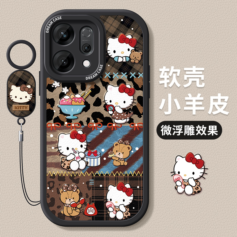 适用opporeno15手机壳复古KT猫