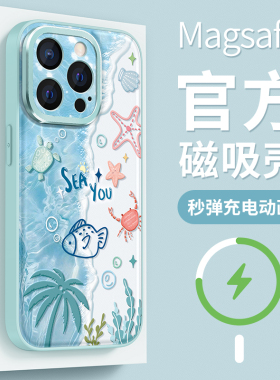 适用苹果16promax手机壳17新款iphone15保护套全包magsafe磁吸14plus防摔13pro夏天12硅胶磨砂11沙滩air外壳
