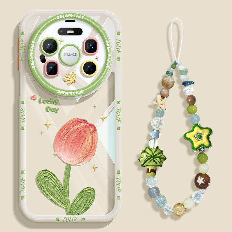 适用华为mate80promax手机壳新款mate80保护套硅胶防摔meta80por全包磨砂透明小清新m80郁金香个性花朵软外壳