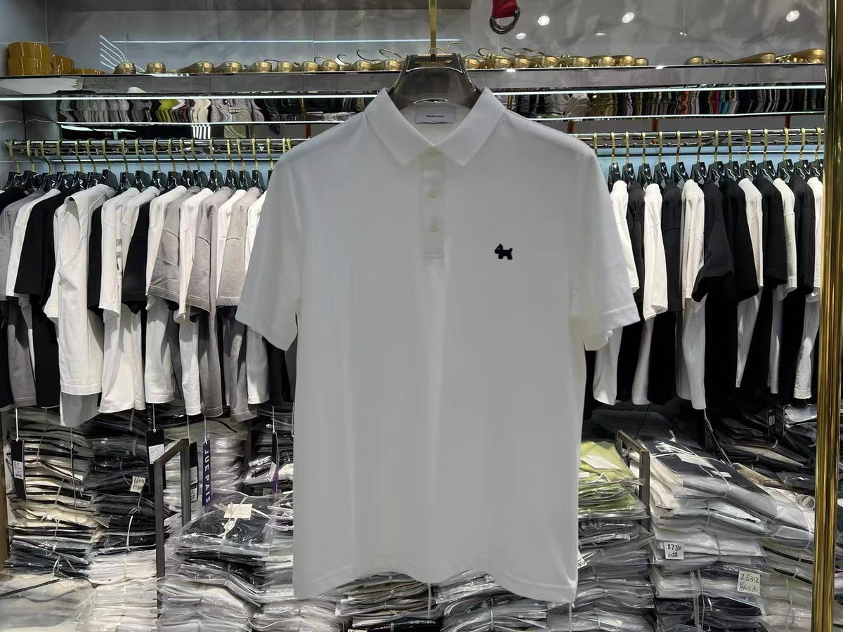 男士翻领T恤简约卡通刺绣小狗短袖polo衫夏季新款高级感商务休闲