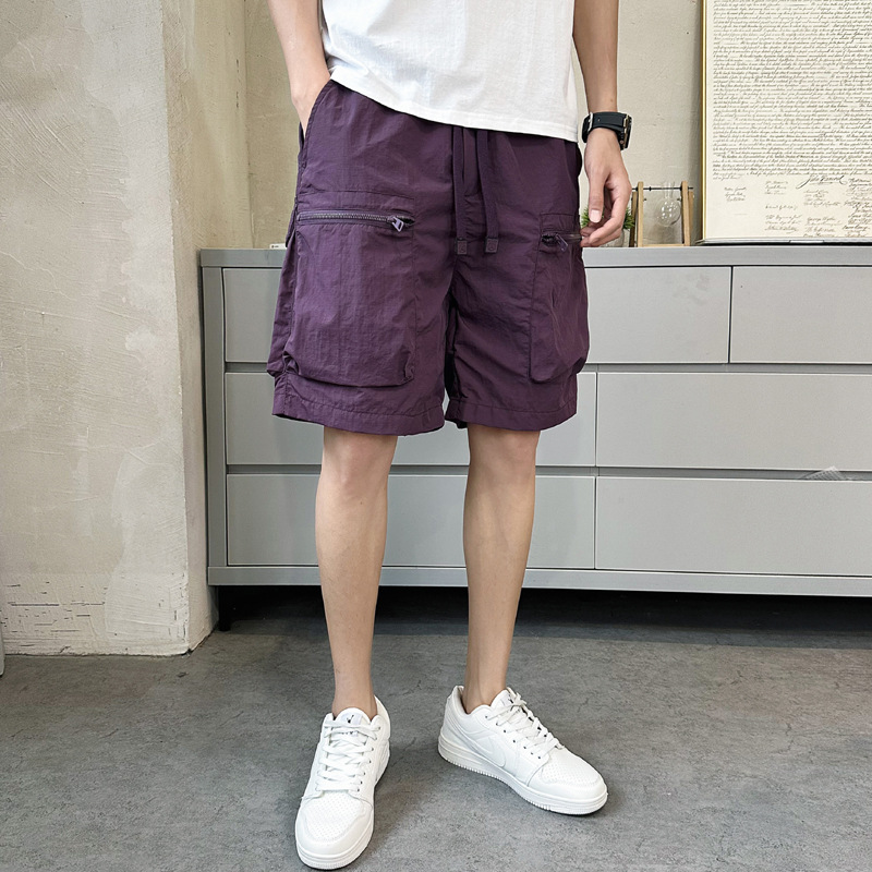 美式工装短裤男夏季冰丝速干运动五分裤男士潮牌大码宽松休闲裤子