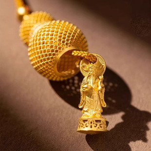 【闷声发大财】黄金色花丝葫芦吊坠包挂财神国风精致轻奢小众项链