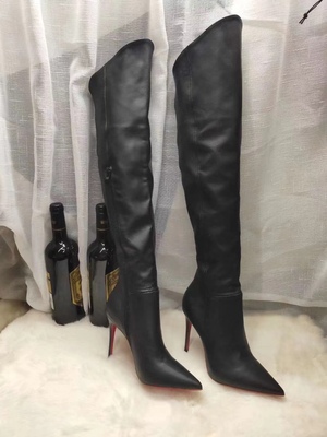 黑色过膝靴女2023秋冬尖头高跟长靴时尚细跟瘦瘦靴气质百搭长筒靴