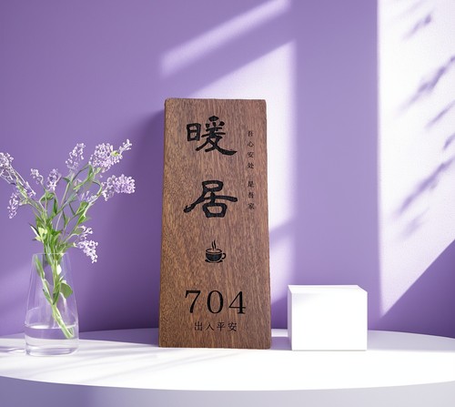 实木门牌号码定制木牌复古木质