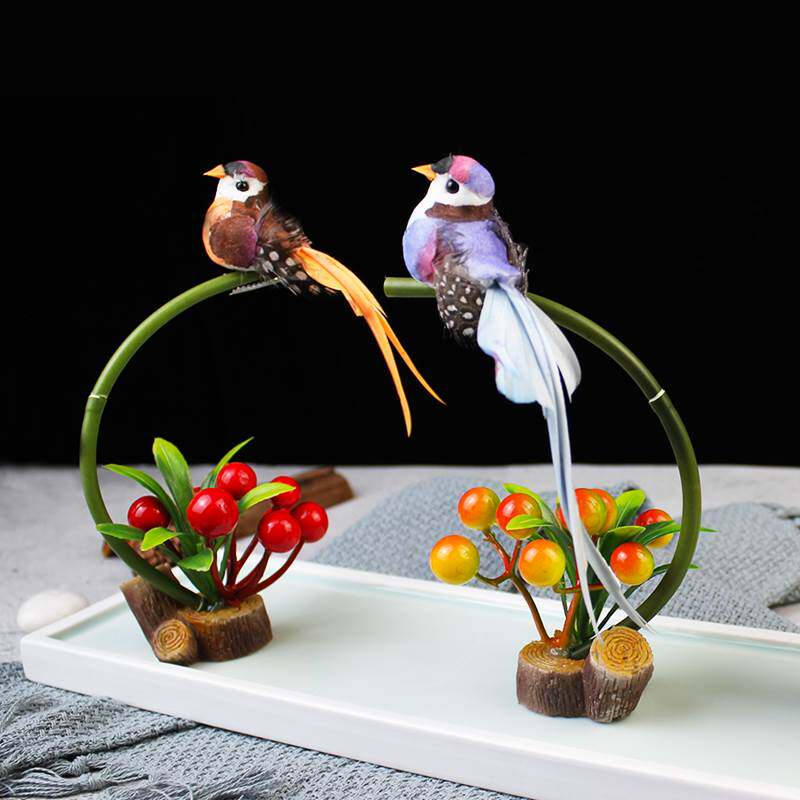 酒店刺身摆盘装饰花草日料拼盘仿真小摆件创意菜品盘饰围边莺鸟集