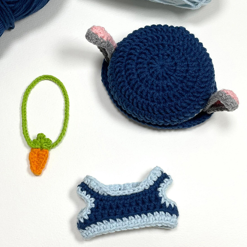 10cm棉花娃娃玩偶毛线钩织diy材料包兔子警官朱迪娃衣套装纯手工