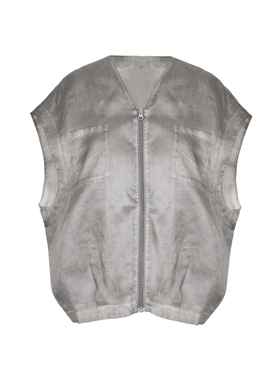 SCRT集喜瑭双层桑蚕丝欧根缎马甲外套拉链上衣SFS02024