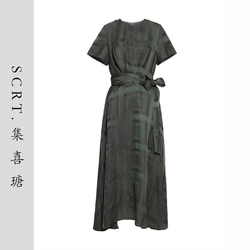 SCRT集喜瑭香云纱花萝长款连衣裙FLF2501