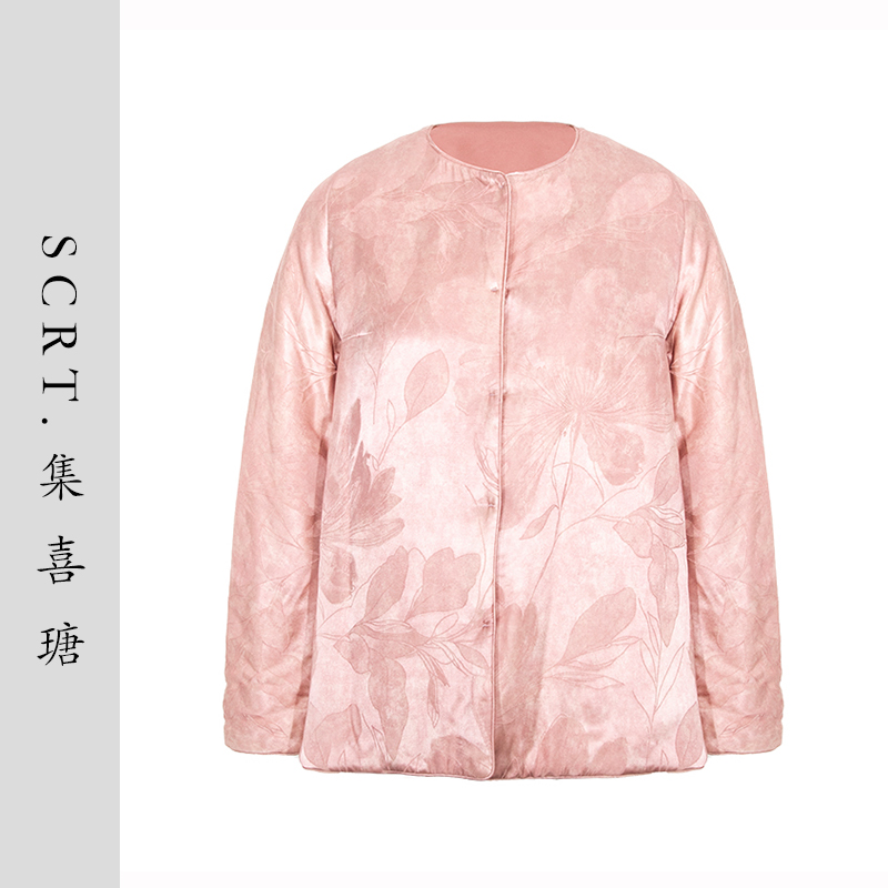 SCRT集喜瑭桑蚕丝玫瑰纤维棉衣新中式外套SGS15238
