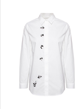 SCRT集喜瑭纯棉熊猫绣花衬衫上衣SGS14259