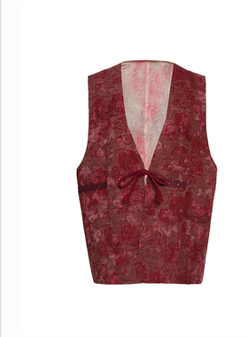 SCRT集喜瑭香云纱提花系带马甲SGS12454