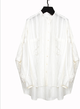 SCRT集喜瑭丝麻宽松白色衬衫上衣SGS14169