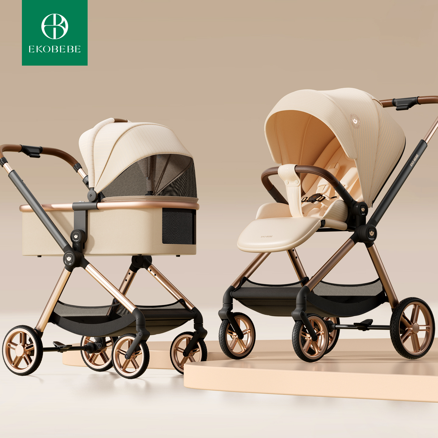 ekobebe婴儿车可坐可躺0-4岁宝宝