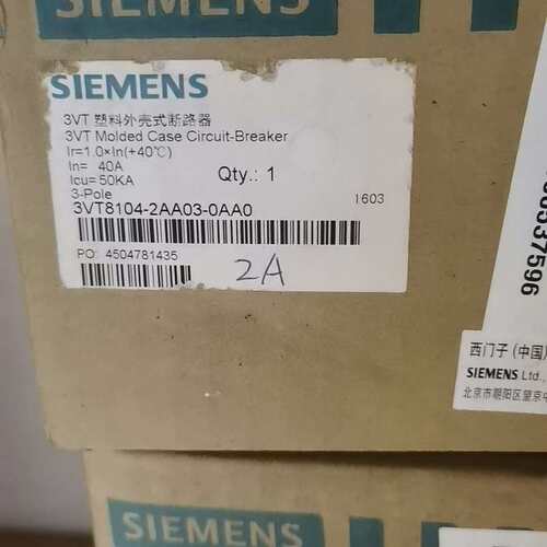 议价塑壳断路器3VT8104-2AA033VT8104-2AA043VT8104-2AA05