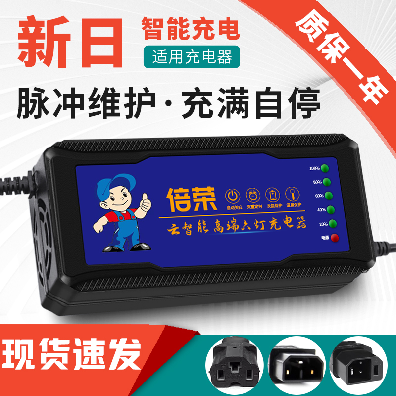 适用新日原装品质电动车充电器48V12AH60V20AH72V智能全新防触碰