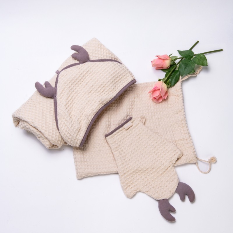 nmay 华芙格儿童连帽浴巾套装新生儿可用柔软棉柔吸水强浴袍送礼,婴童用品,浴巾,淘宝优惠券,粉丝福利购,淘宝优惠卷