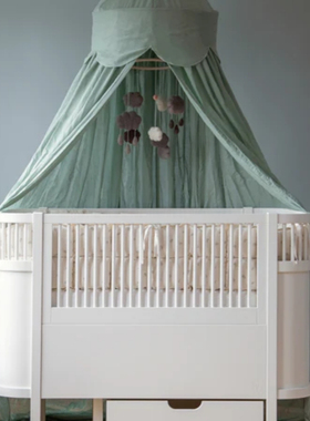 丹麦 Sebra 婴儿床帐幔纯棉材质遮光蚊帐婴儿床配件