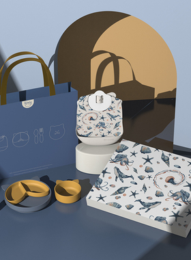 Qlittle宝宝餐具礼盒婴儿学吃饭套装套盒儿童送礼1-3周岁礼品