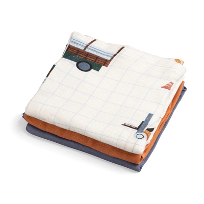 Sebra有机棉纱布巾3条装7条装 宝宝婴儿包巾薄被包被抱被洗脸巾0+