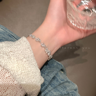 高颜值学生党夏天手饰 微镶锆石紫藤花手链女轻奢小众精致2025新款