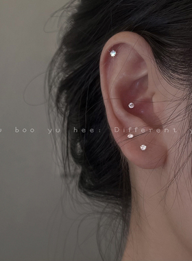 S925纯银针耳钉女2025新款爆款高级感耳环小巧迷你养耳洞耳骨耳饰