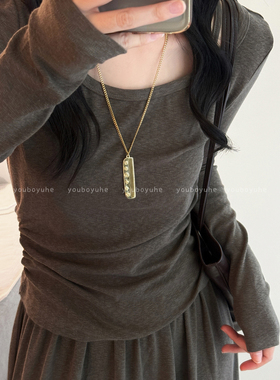 ins风金属螺纹小梳子吊坠项链