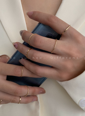 简约素戒10件套套装女个性戒指