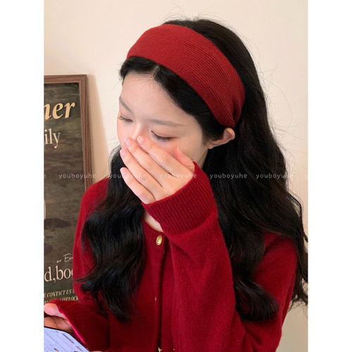 针织彩色宽边2026新款百搭发箍女