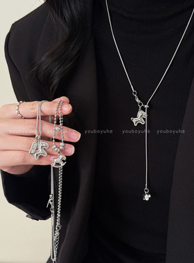 银色小马大气高档轻奢高级感项链