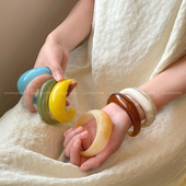 多巴胺不规则亚克力宽边开口手镯女复古气质高级感手饰小众设计感