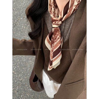 复古高级感气质百搭系脖丝巾方巾